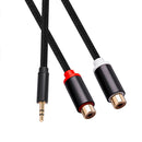 3.5mm Male to 2RCA Female Jack Stereo AUX Audio Cable for DVD Player Amplifier