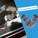 Men Touchscreen Cycling Gloves Full Finger Fleece Riding Mittens (Grey)