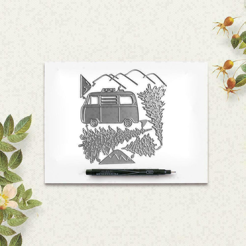 Cutting Dies For Scrapbooking Stencils Mini Bus Pine Card Tree Frame Album, Z6P5