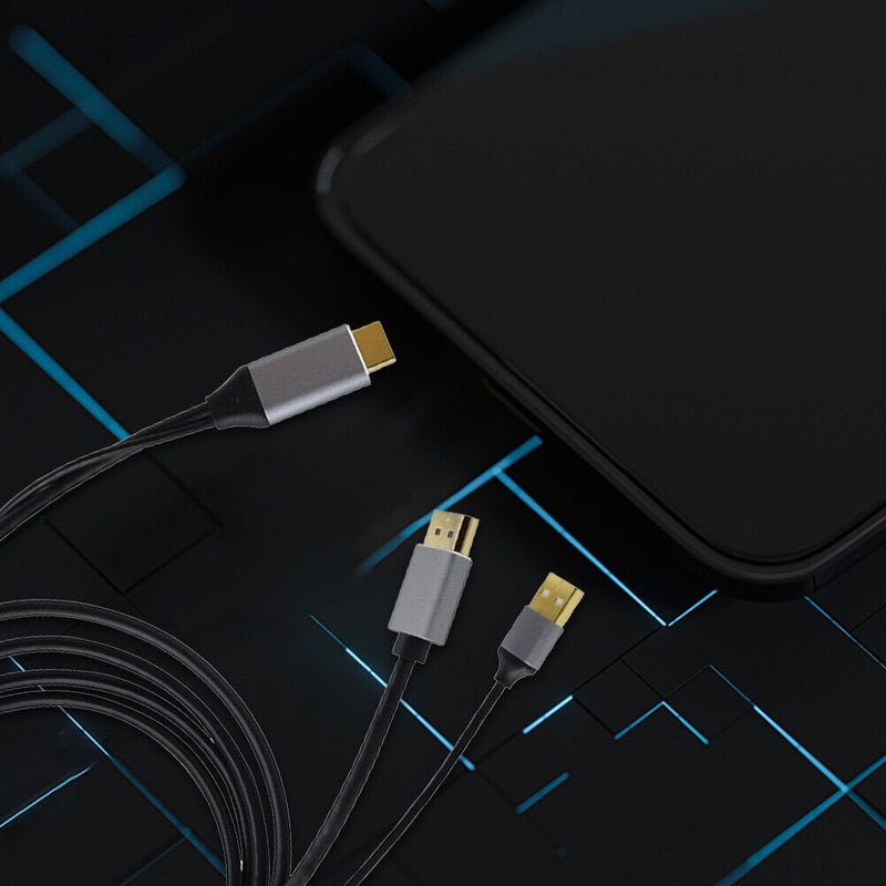 USB 4K 60Hz HDMI-Compatible to DP Converter HD Displayport Video Adapter