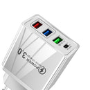 3 USB Fast Charger 3.1A PD Type-C Wall Power Adapter for Phone (White EU) Newly