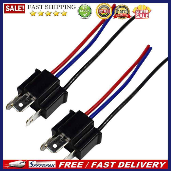 1 Pair 9003 H4 Bulb Socket Wiring Harness Headlight Male Plug Adapter Connector