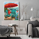 Beach Recliner Colouring Oil Canvas Picture DIY Hand Painted Paint By Number Kit