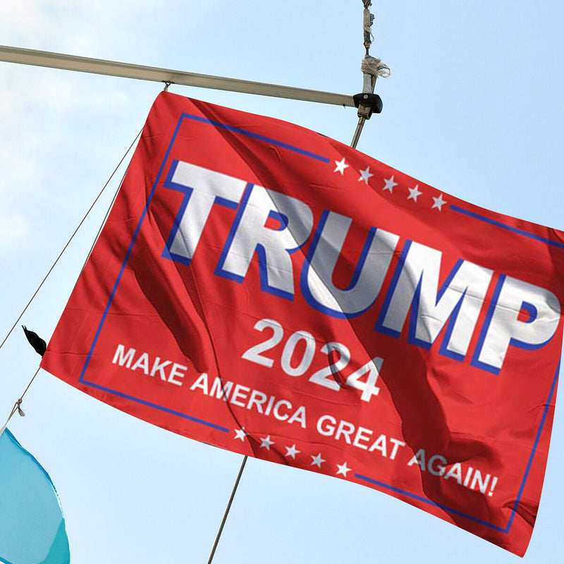 Trump Flag, Anti UV Waterproof 2024 President Keep America Great Again Bann