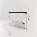 Korean PVC Waterproof Clear Handbag Women Small Zipper Travel Messenger Bag