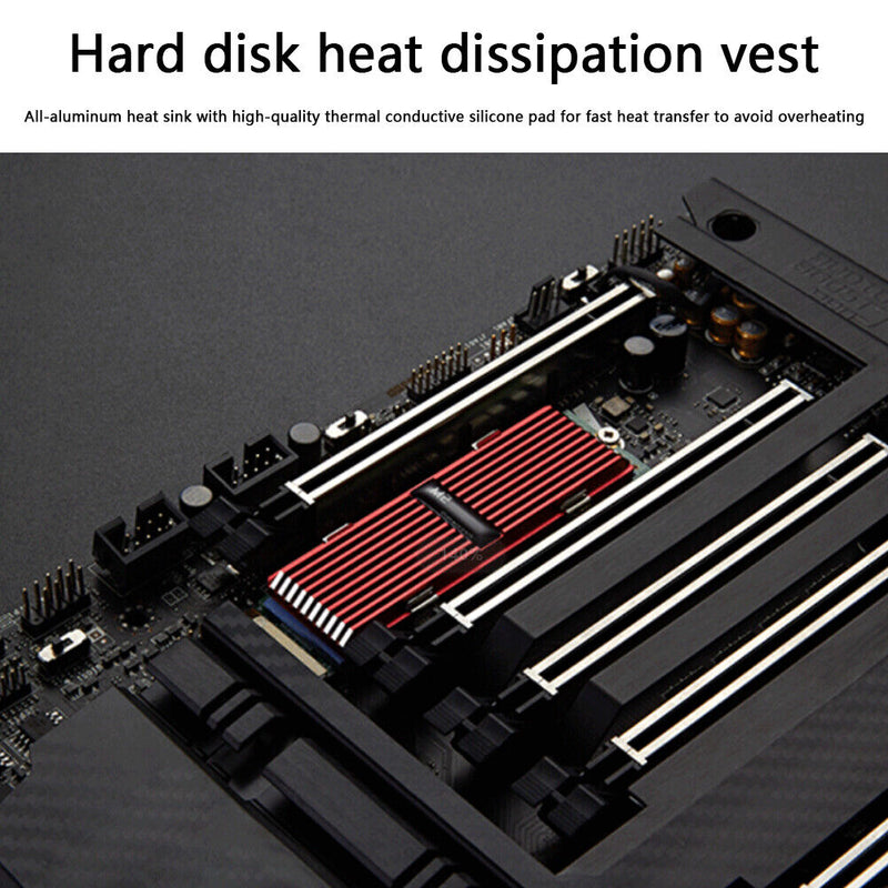 SSD Heatsink Radiator Cooler M.2 2280 NVME Heat Dissipation Pads (Red) Newly