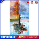 Frameless Oil Paint By Numbers Four Seasons Tree DIY Canvas Picture Craft