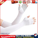 Ice Fabric Breathable UV Protection Running Arm Sleeves Elbow Pad (White) Newly