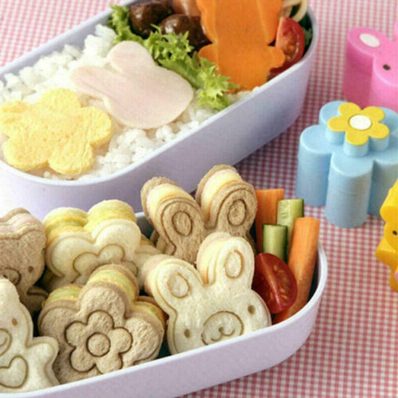 3/Set Sandwich Crust Cutter Cookie Bread Cake Toast Mold Bear Shape Rabbit F3Y5
