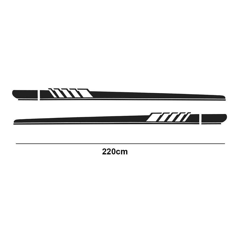 2pcs Side Body Vinyl Decals Long Stripe Stickers for Mercedes-Benz (Black) Newly