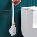Wall Mounted Toilet Brush with Holder Long Handle Bathroom Cleaner (White) Newly