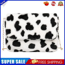 Autumn Plush Shoulder Purse Retro Women Animal Messenger Chain Bag (Cow)