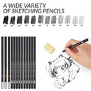 Eraser Roll Up Case Artist Sketch Drawing Pencils Set Kit Art Painting Supplies
