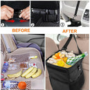 Portable Car Trash Can Garbage Bin Bag Organizer for Vehicles Waterproof Black
