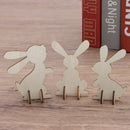 Happy Easter Wooden Desktop Ornament Easter Rabbit Chips Easter Decoration