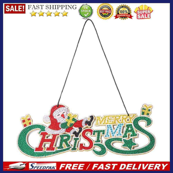 DIY Diamond Painting Merry Christmas Board Pendant Rhinestone Charm (DP009)