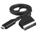 Hdmi-compatible To Scart Cable Portable 720p / 1080p Video Audio Adapter Convert