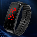 LED Silicone Bracelet Digital Children Men Women Sport Wrist Watch (Black) Newly