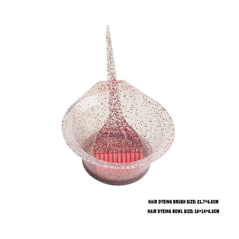 Professional Hair Dyeing Brush Bowl Hair Coloring Comb Mixing Bowls (Pink) Newly