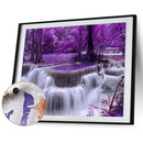 Paint By Numbers Purple Forest Waterfall DIY Acrylic Painting Kit (B964)
