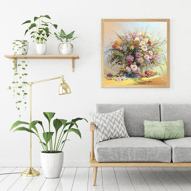 5D DIY Full Round Drill Diamond Painting Flower Bouquet Cross Stitch Embroidery