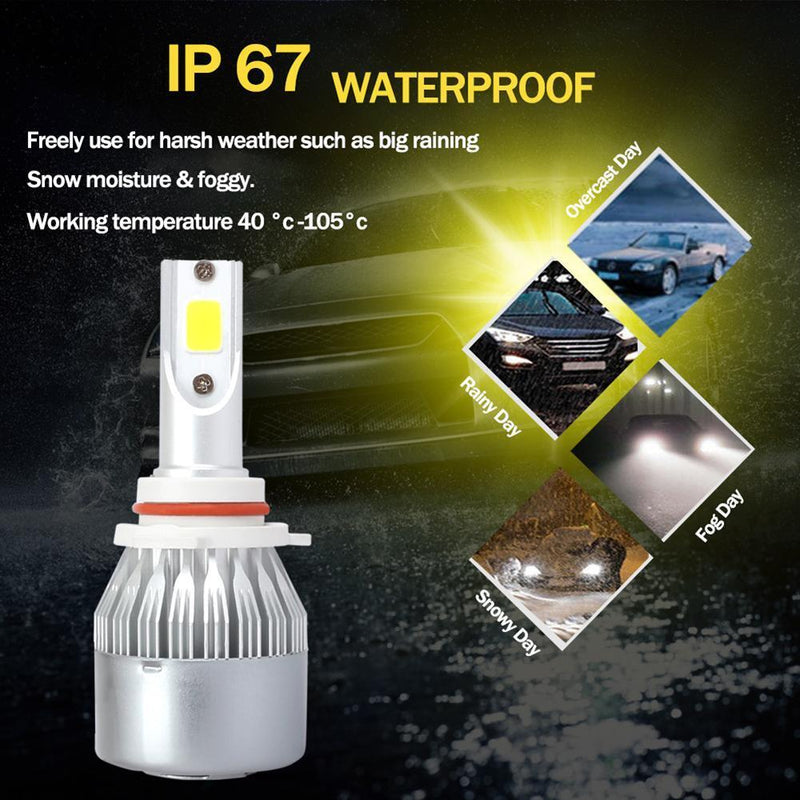 2pcs LED Car Light Bulbs 9005 9006 H1 H3 H7 H11 3000K Auto Headlight Fog Lamp