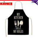 My Kitchen My Rules Printed Apron Party Kitchen Linen Bibs Home Cooking Aprons