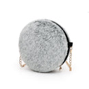 Women Chain Crossbody Bags Plush Fashion Small Round Shoulder Messenger Handbag