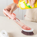 #A Multifunctional Kitchen Dish Brush Long Handle Automatic Liquid Dispenser Bru