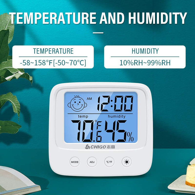 LCD Digital Thermometer Hygrometer Meter for Indoor Home Office (Backlight)
