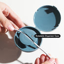 Portable Round Phone Cable Storage Box Rotatable Organizer Case (Blue) Newly