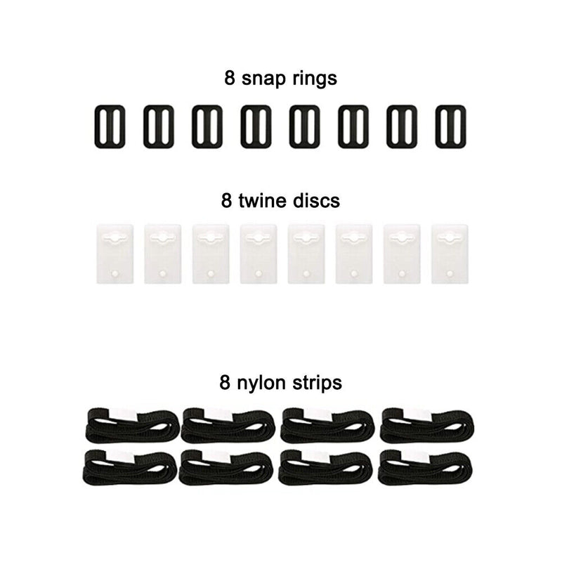 8x Swimming Pool Solar Reel Tube Covers Blanket Straps Pool Attachment Kit Newly