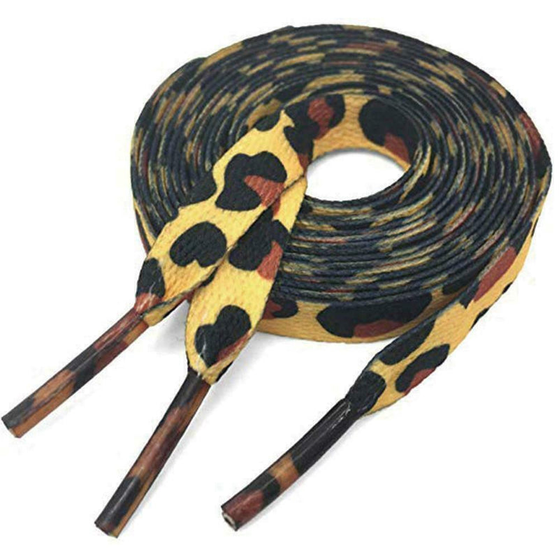 Classic Leopard Print Shoelaces Fashion Flat Laces apply to all of shoesRe U8U7