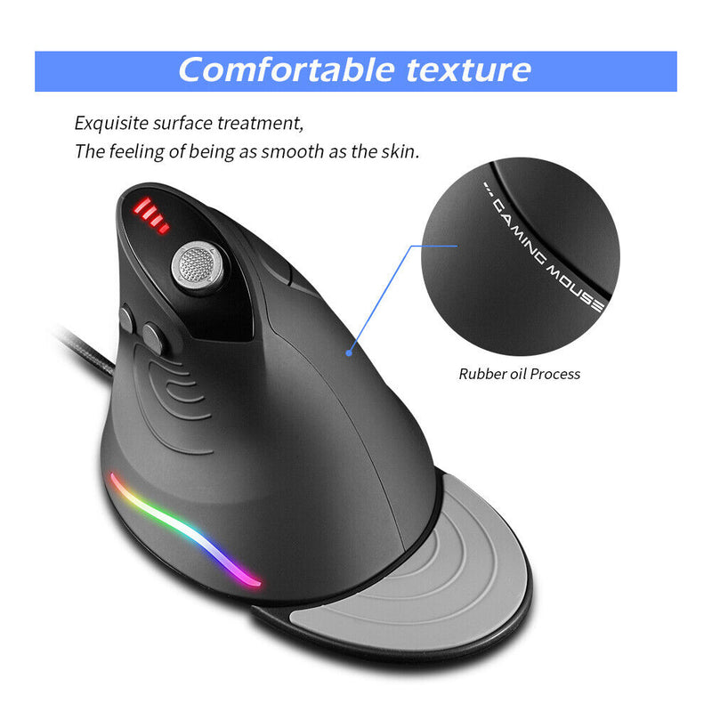 ZELOTES C-10 Gaming Mouse Upright Optical 10000 DPI Wired RGB LED Game Mice