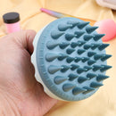 Portable Silicone Shampoo Brush Round Soft Scalp Massage Brush (Blue) Newly