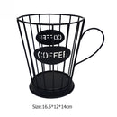 Coffee Cup Shape Retro Coffee Capsule Storage Basket for Home Cafe (Black) Newly