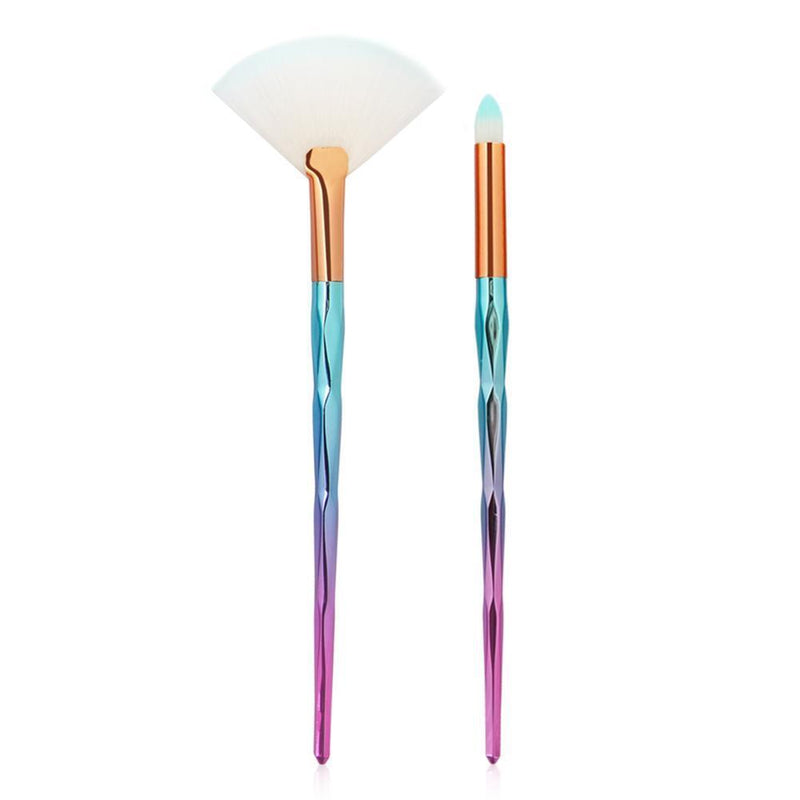 4pcs/Set Diamond Plastic Handle Face Eye Shadow Makeup Brushes (Lake Blue)