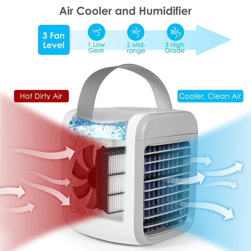 Personal Air Cooler Air Conditioner Desktop Cooling Fan Evaporative Humidifier