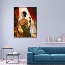 Women Singer Wear Dress Frameless Digital Paint Hand Painted Oil Picture Deco