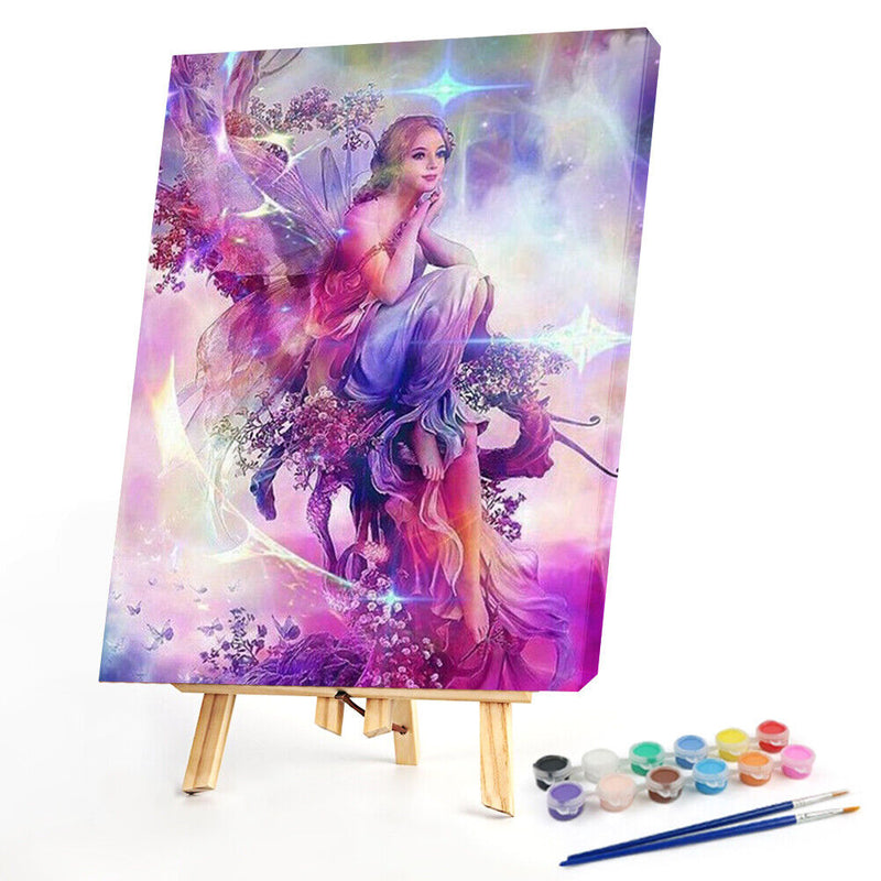 Butterfly Elf Girl Colouring Oil Canvas Pictures DIY Hand Painted Picture Craft