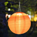 8 inch LED Round Solar Lantern Waterproof Pendant for Garden Decor (Pink) Newly