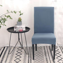 Thin Stretch Chair Covers Light Blue Elastic Seat Case Slipcovers (6pcs)