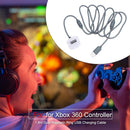 1.8m Dual Magnetic Ring USB Charging Cable for Xbox 360 Controller (Grey)