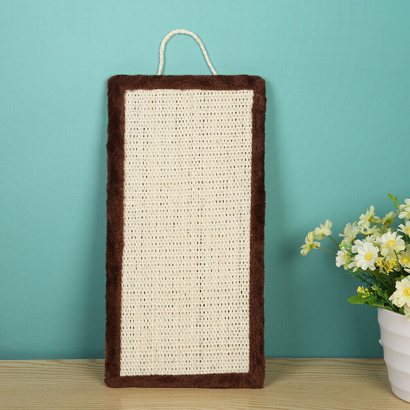 Pet Fish Sisal Cat Furniture Carpet Protector Scratch Mat Toys (Brown)
