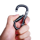 2pcs D-ring Locking Carabiner Clip Hanging Hook Buckle EDC Tools (Black)