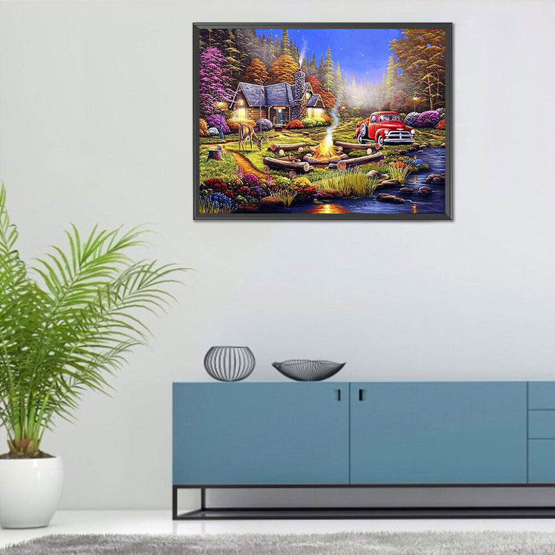 DIY Diamond Painting Kits Full Round Drill Suburban Cabin Home Decoration Gift