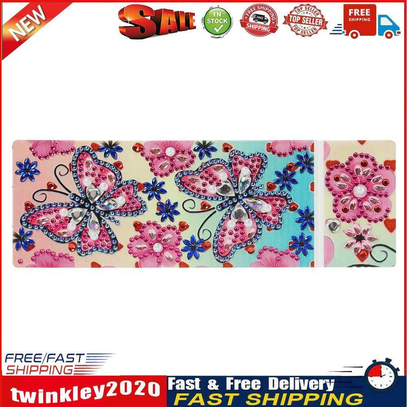 DIY Butterfly Special Shaped Diamond Painting 2 Grids Students Pencil Case Newly