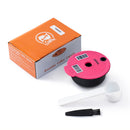 Coffee Capsules Cup with Spoon Brush Black Refillable Coffeeware (180ml)