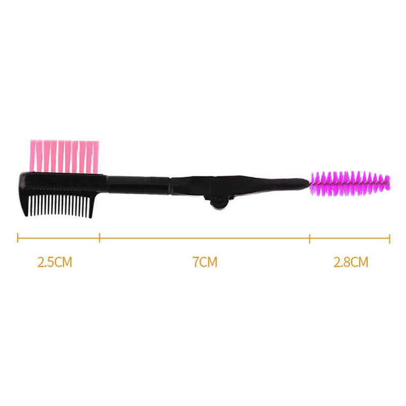 Foldable Double-ended Eyebrow Brush Eyelash Brush Comb for Beauty Makeup To