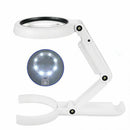 Foldable Magnify Glass with LED Light and Stand Handheld Foldable Magnifier